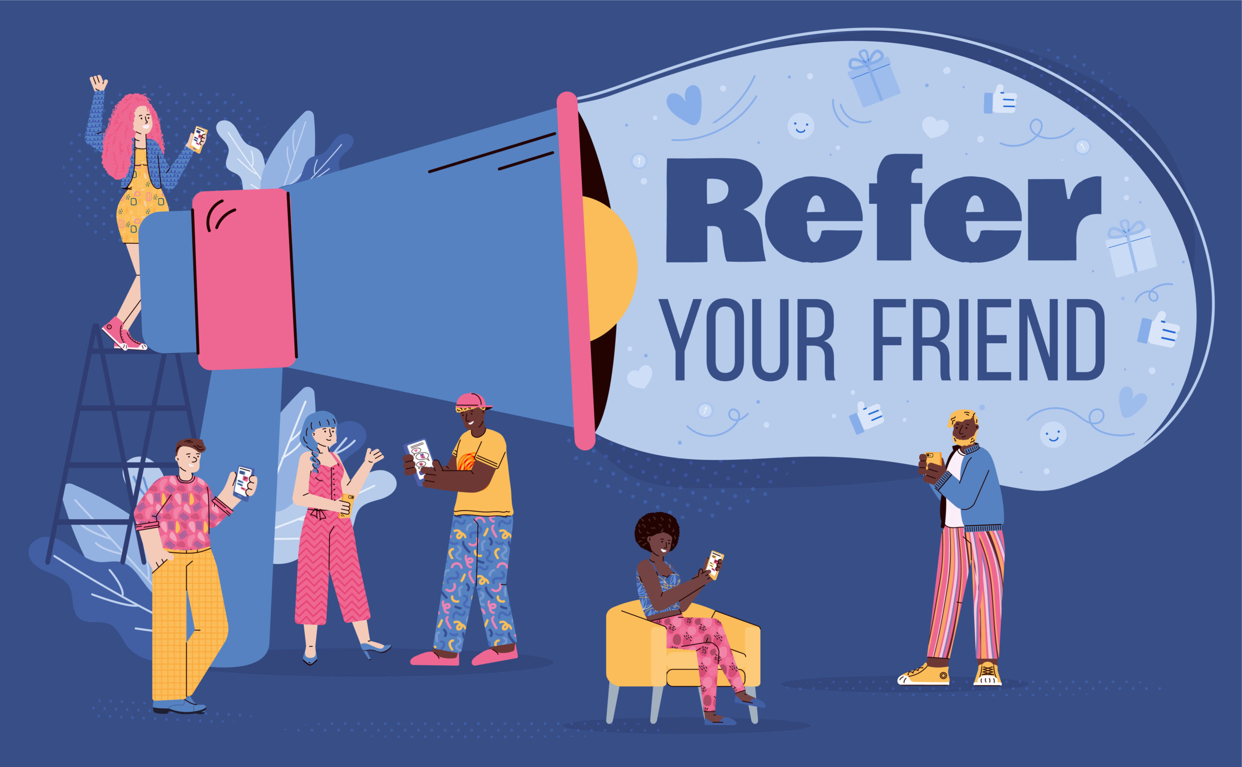 An image that says "Refer Your Friend," which helps people learn how to use Grateful Healthcare's referral program.